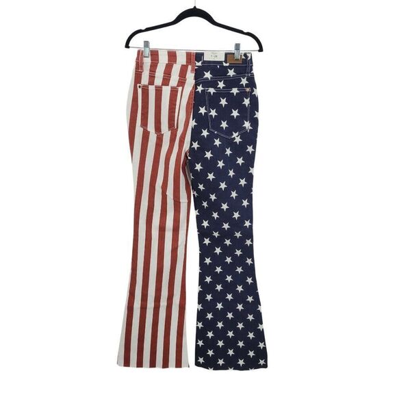 Judy Blue USA Flag High Waist Flare‎ Jeans 7/28 Cotton Patriotic Stars Stripes - Picture 12 of 14